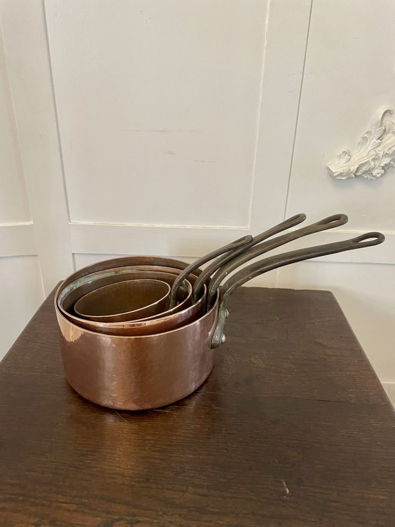 Antique 19th Century French Set of Four Copper Pans - Image 6